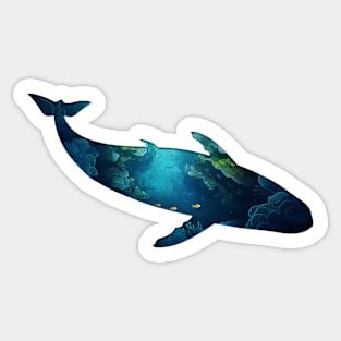 Underwater world in the Whale's shape Sticker